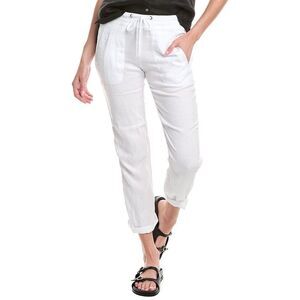 James Perse Womens Linen Utility Pant, White